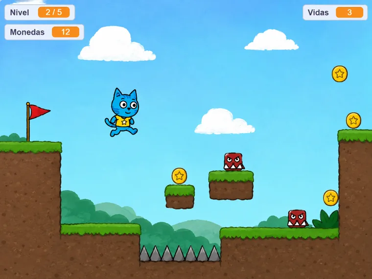 Videojuego de plataformas creado por un alumno